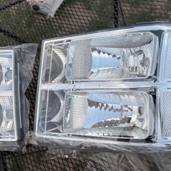 07-14 GMC Sierra Chrome Clear Headlights