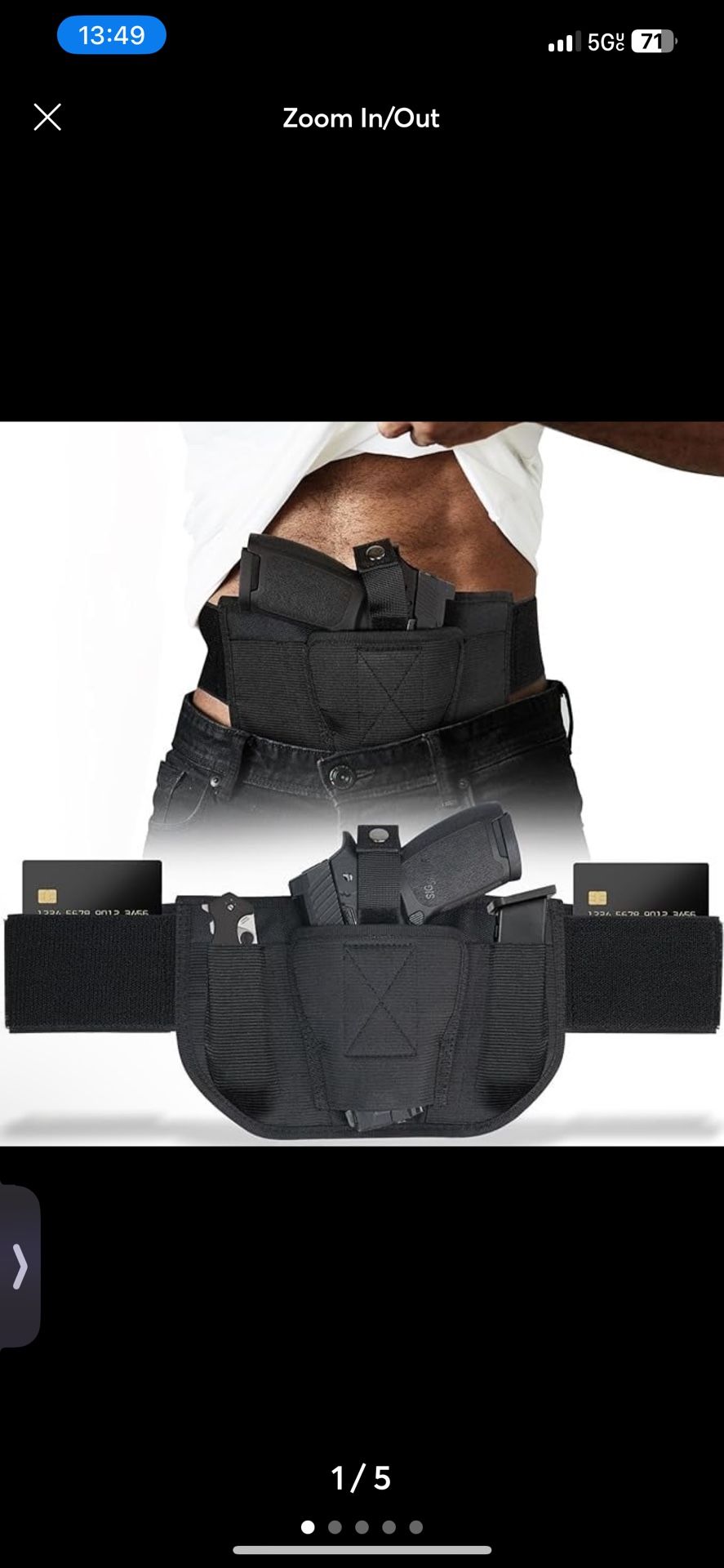 Belly Band Holster for Concealed Carry - Gun Holster for Men & Women, Ambidextrous Design, Double Mag Pouch for Most Pistols and Revolvers