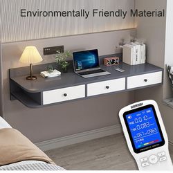 XTRYBHD Wall Mounted Table, Floating Desk for Wall, Wall Bar Table with Pull Out Drawer, for