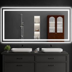 72 x 36 Inch LED Bathroom Mirror with Lights, Dimmable and Anti-Fog, Lighted Vanity Mirror