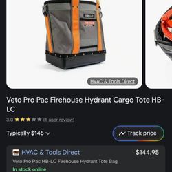 Veto Pro Pac Firehouse Hydrant Cargo Tote HB-LC Toolbag