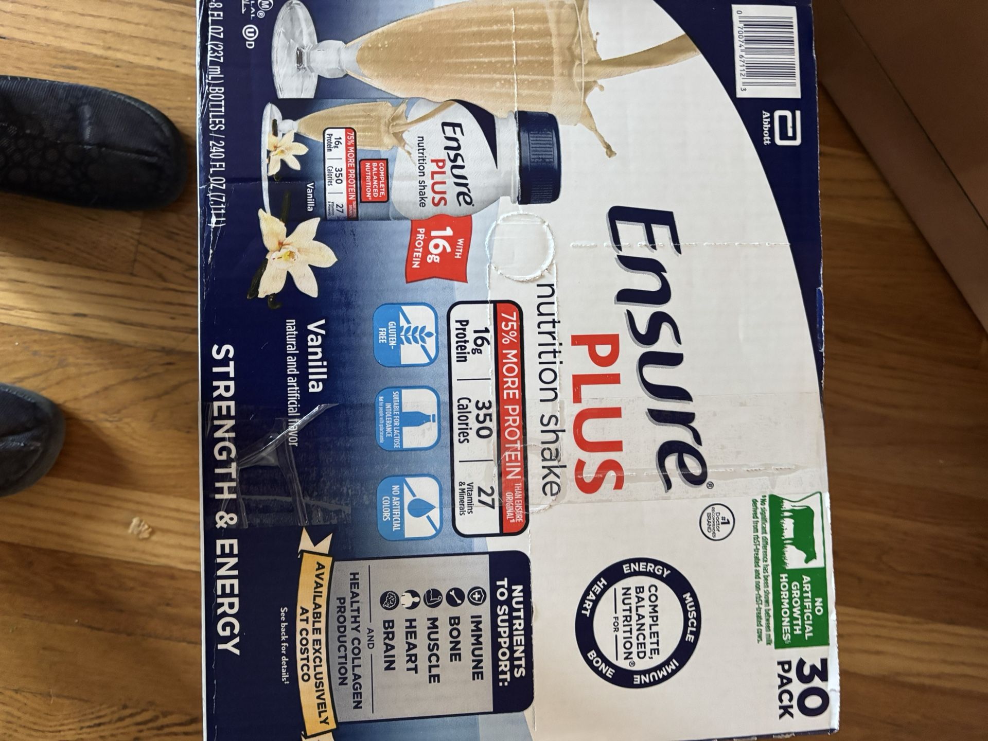 Ensure Plus Protein Shake 30 Pk Vanilla Flavor 