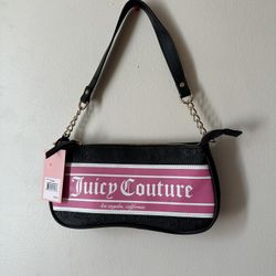 Juicy Couture Fashionista Shoulder Bag New Viral Black And Pink  NWT $78  Juicy Couture Liquorice Fashionista Shoulder Bag Black/Pink New With Tags  T