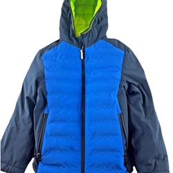 Gerry Youth Boys Light Weight Welded Jacket Hooded Blue Size Small 7/8