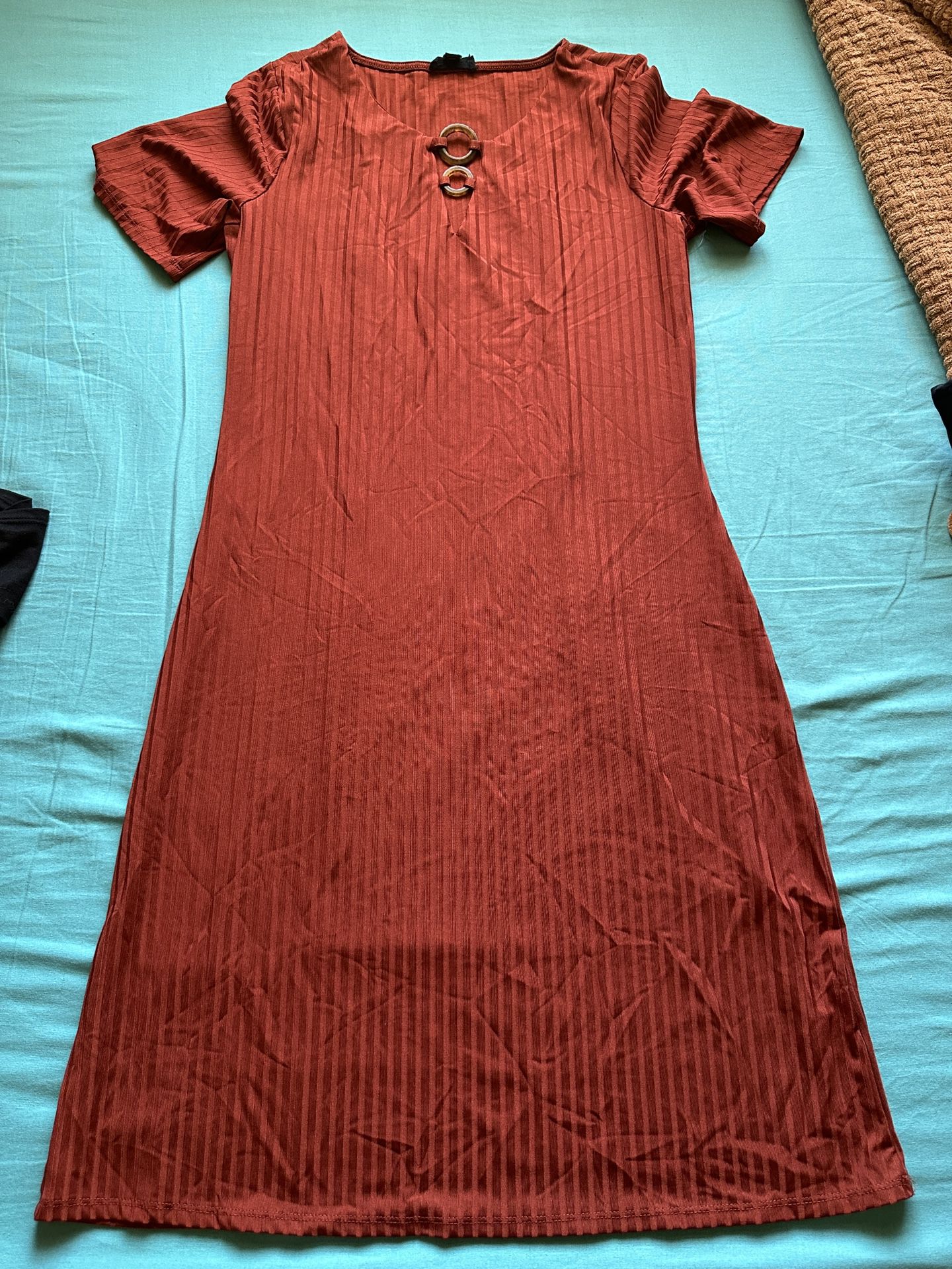 Women Orange/Red Dress - Size M
