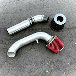 Cold Air Intake Kit, Polished Aluminum Tube, Red Cone Filter