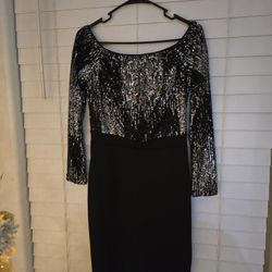 Beautiful Off The Shoulder Sequins Dress- M