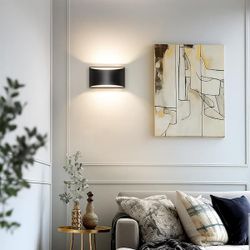 Yansun pack of 2 modern black light wall sconce up and down