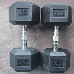 Brand New Pair Of 50 Pound Dumbbells
