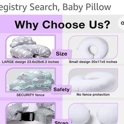 🆕️ Breast Feeding Pillow for Mom & Baby Support, Removable Cotton Cover, Adjustable Waist Strap, 

