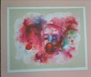 3 clown original painting