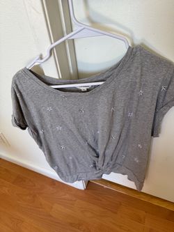 Lucky Brand Gray Star Crop Top