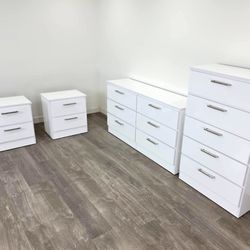 Dresser, Chest And 2 Nightstands - Cómoda, Gavetero Y 2 Mesitas De Noche 