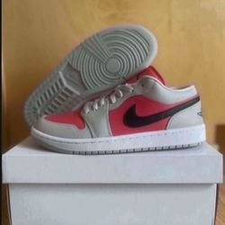 Nike Air Jordan 1 Low Iron Ore Siren Red Size 10.5  Womens Brand New