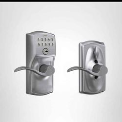 FE595 CAM 626 ACC Camelot Keypad Entry with Flex-Lock and Accent Levers, Brushed Chrome