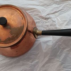 Old Small  Copper Pot With Handle & Lid 