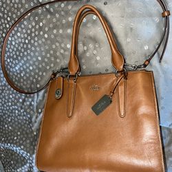 Brown leather COACH bag