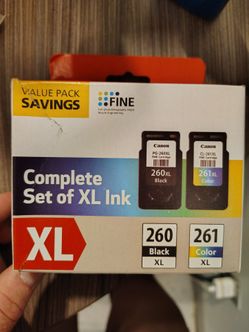 Canon 260XL/261XL Black and Tri-Color High Yield Ink Cartridge, 2/Pack (3706C005)