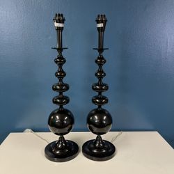 Black Table Lamps Pair Brand New In Box