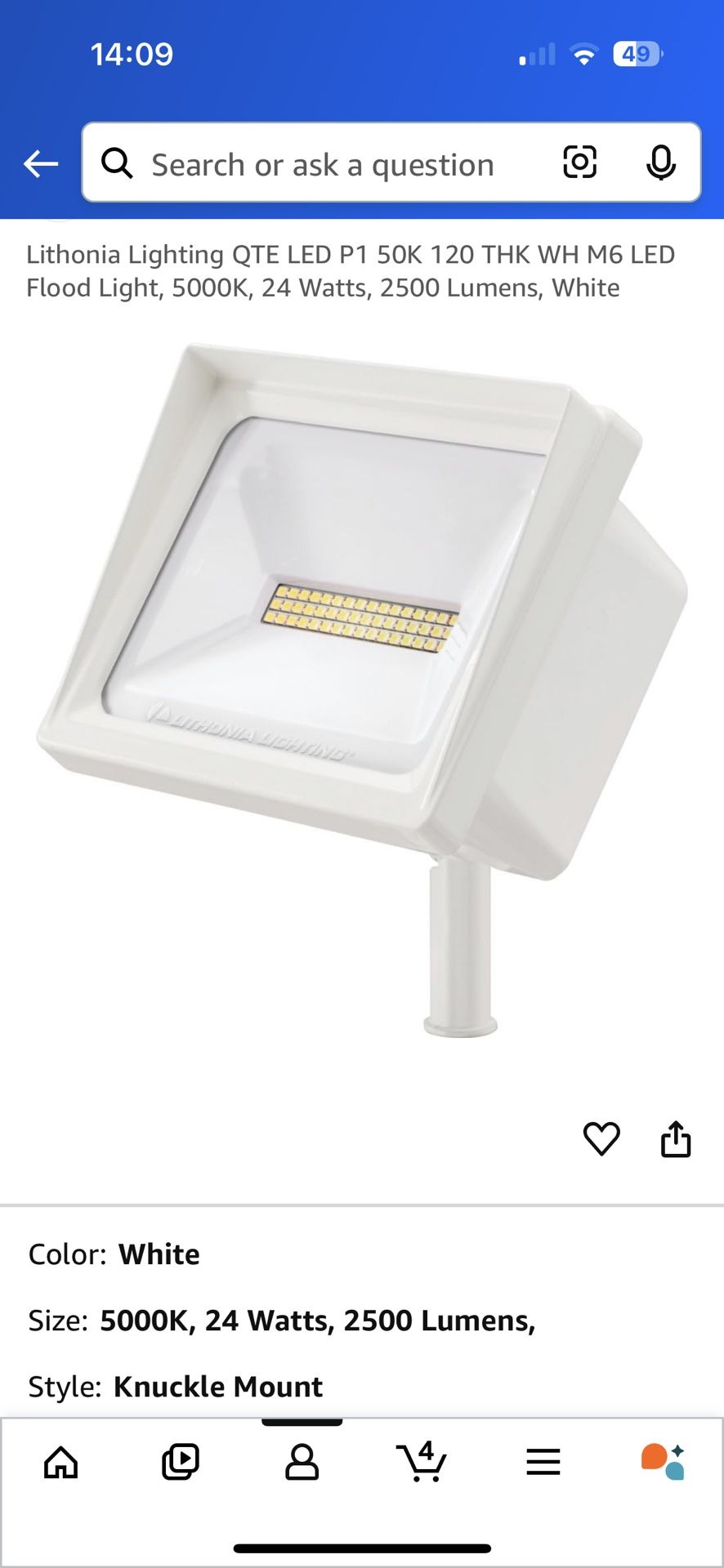 Lithonia Lighting White Flood Lights 
