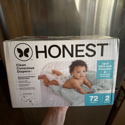 New Honest Size 2 (72 Count) Diapers 