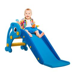 Kids Indoor Plastic Slide – Blue Elephant