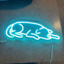 Neon Blue Dog Sign 