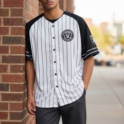 Mens Las Vegas Raiders Baseball Jersey Size Large Brand New