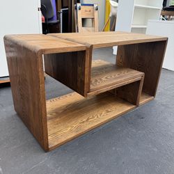 Mid Century Modern Solid Wood Teak Modular Shelf Unit Sude Table TV Stand 