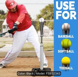 Baseball Softball Batting Tee–25" to 43"Height Adjustable Hitting Tee