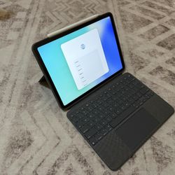 Apple iPad Pro 2018 11" 64GB Space Grey w Logitech Combo Touch Keyboard Case and Apple Pencil w Paper like Screen Protector