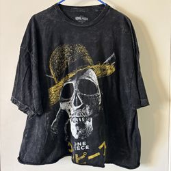 Netflix One Piece Anime Cropped T-shirt With Pirate Skull