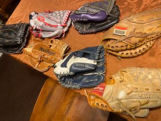 Kids youth Lot of 7 Mixed Baseball Gloves $10 each