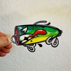 5inch Fishing Bass Popper Lure Sticker Fish Decal