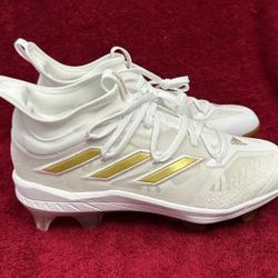 BRAND NEW Adidas Adizero Afterburner TPU Baseball Cleats MCS Molded Cleats White Gold Men Size 12