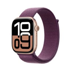 Apple Watch Series 10 42mm Rose Gold Aluminum Plum Sport Loop GPS Smartwatch