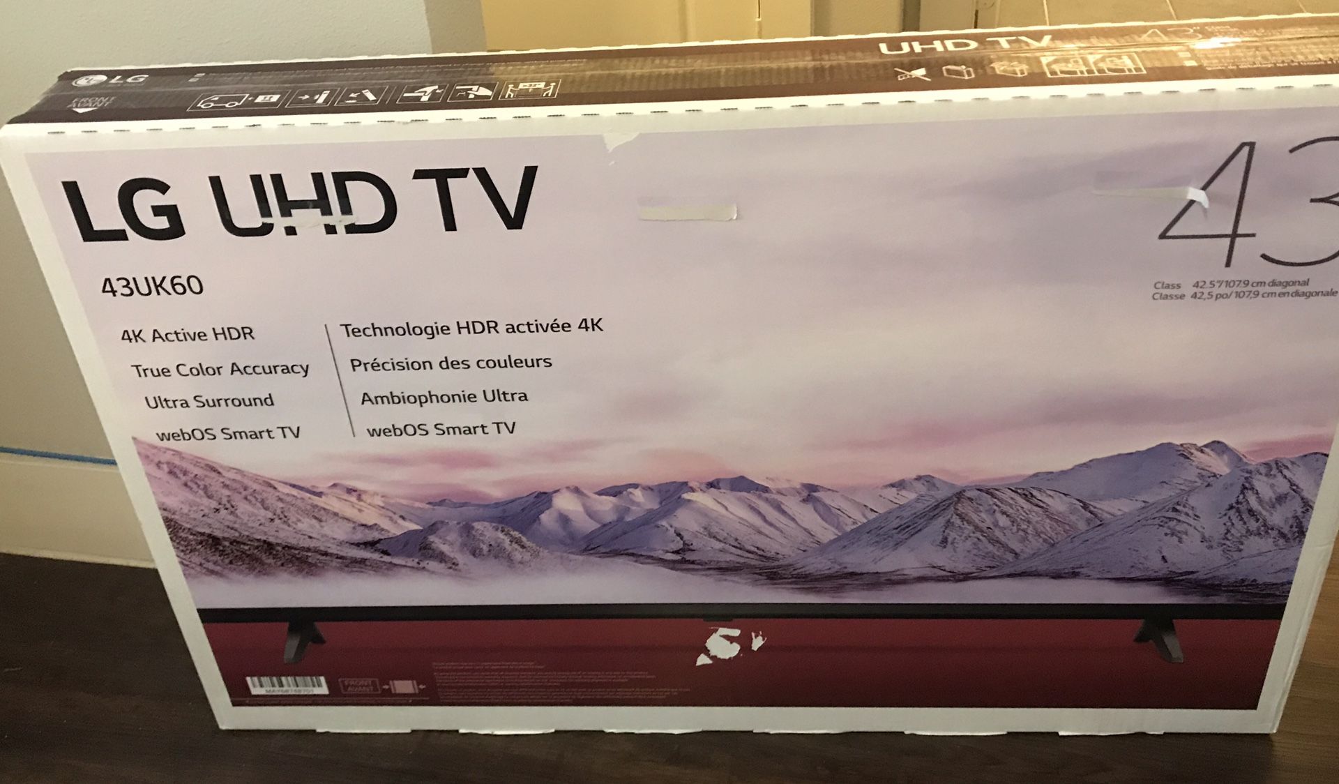 Brand New LG 43” led model 43uk6090pau