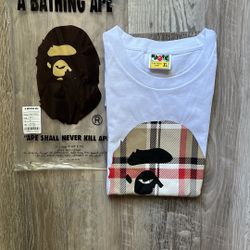 BAPE A Bathing Ape White Check by Bathing Tee - Size XL