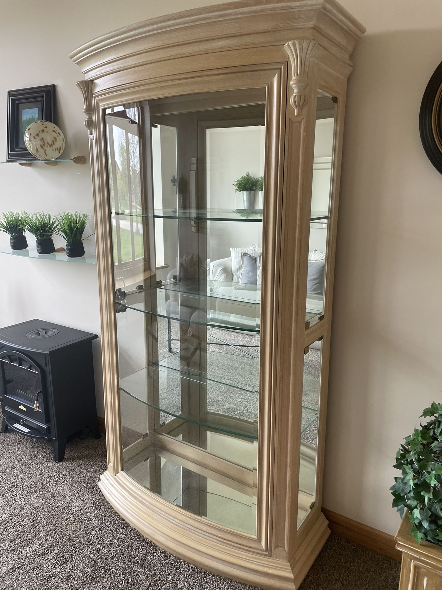 Solid Wood & Glass Curio Cabinet
