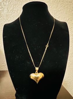 10K Solid Gold Chain and Pendant For Wedding 18 Inches Long