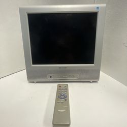 Sharp Liquid Crystal TV Display LC-13AV4U W/ Remote Stand Retro Gaming - Tested