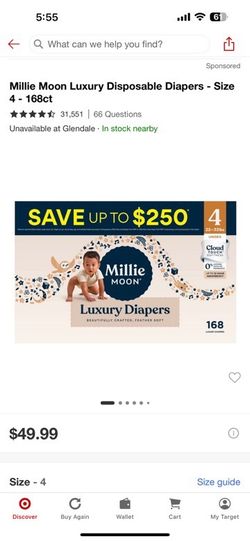 Millie moon Luxury diaper new size 4