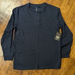 Men's Navy Blue Henley Shirt 