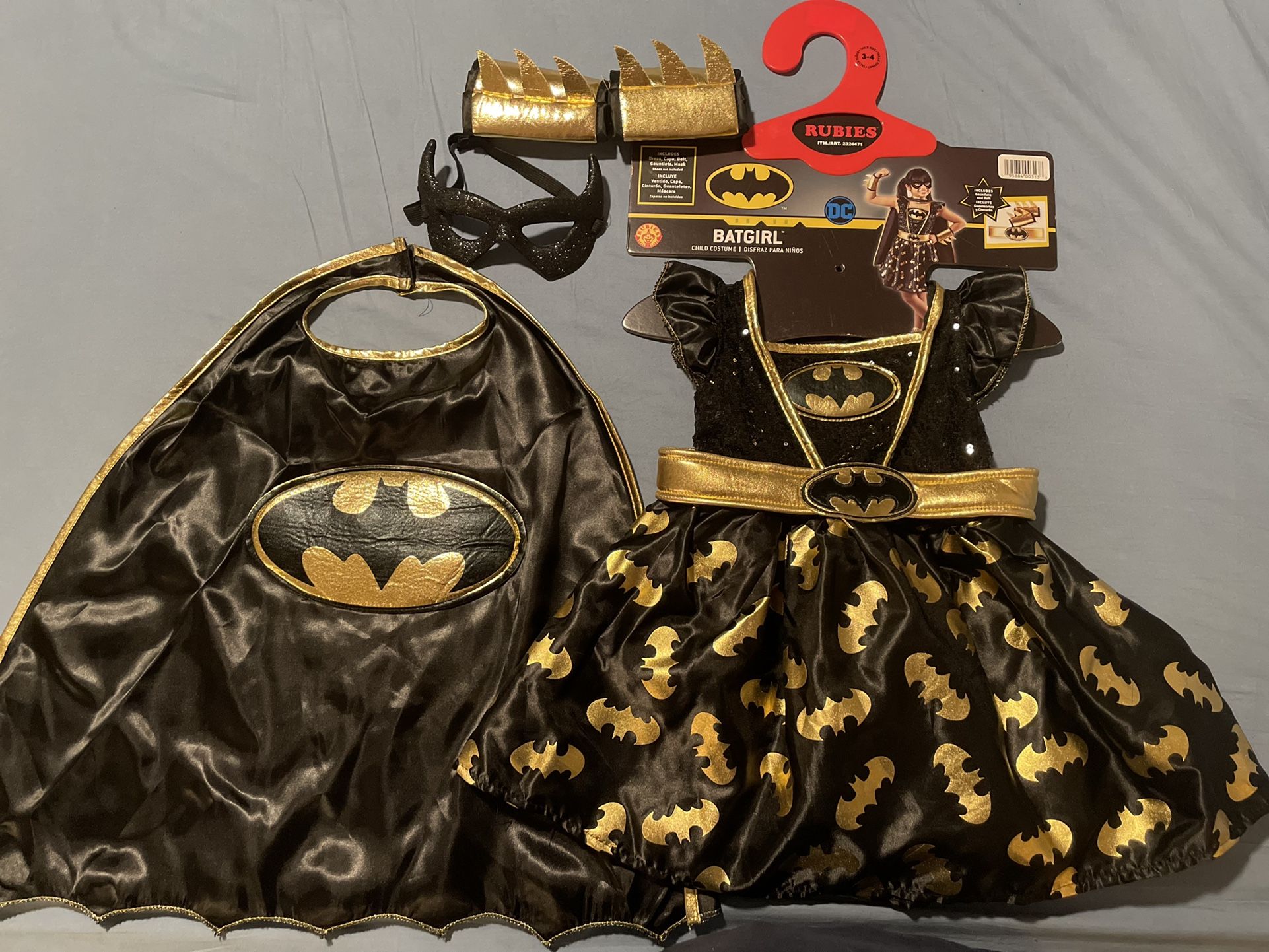 Batgirl Dress / Costume With Accessories Size 3-4