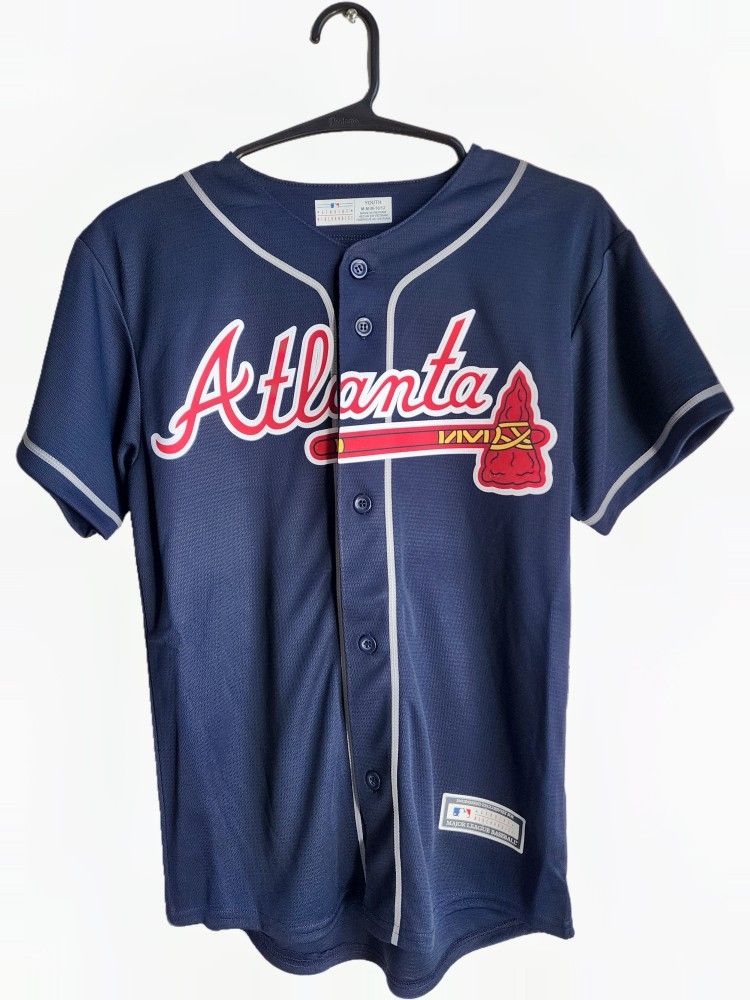 Ronald Acuna Jr. #13 Atlanta Braves MLB Youth M/L/XL Navy Alternate Player Jersey