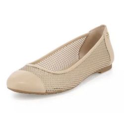 Michael Kors Joni Mesh Ballerina Beige Flat 8.5