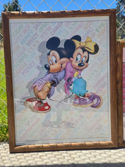 Mickey and Minnie framed art