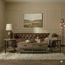 Solid Grand Scale Statement 3-Piece Living Room Set – Coffee Table and 2 End Tables