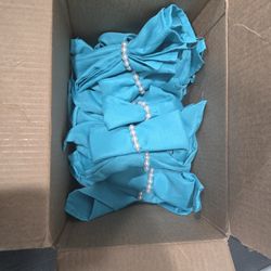 Teal Dinner Napkins With Rings