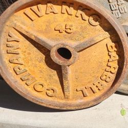 Ivanko Rusty 45lb Olympic Plate Classic Vintage 